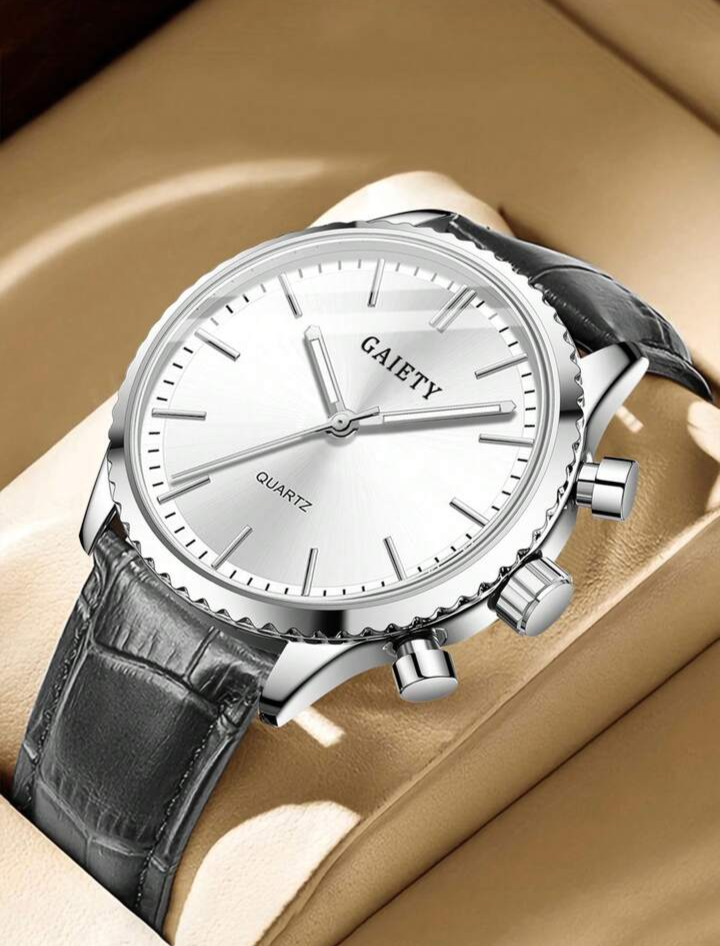 GAIETY Classic Roman Numeral Watch - Stylish Solid Color Quartz Timepiece With Durable PU Leather Band