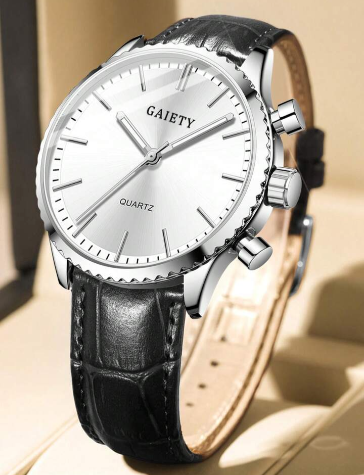 GAIETY Classic Roman Numeral Watch - Stylish Solid Color Quartz Timepiece With Durable PU Leather Band