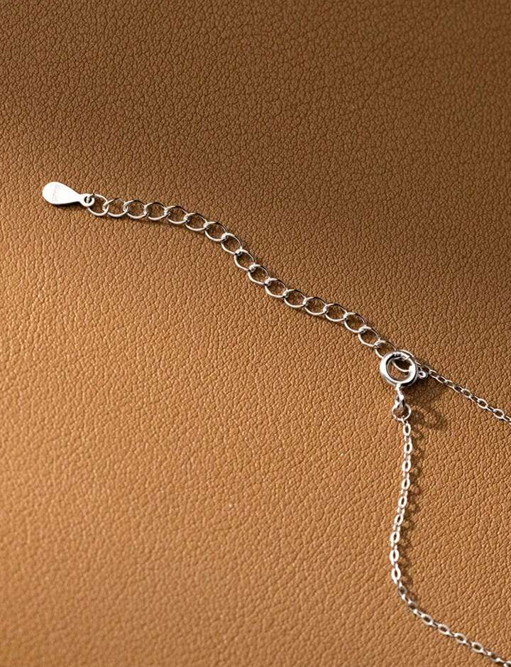 Exquisite S925 Sterling Silver Heart Tassel Necklace
