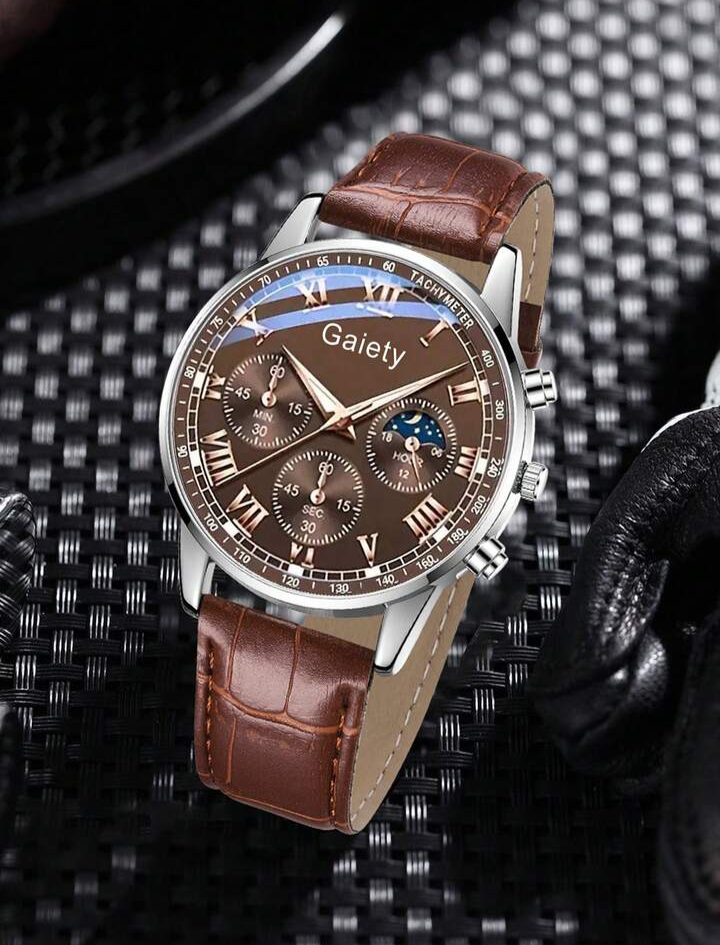 GAIETY Classic Roman Numeral Watch - Stylish Solid Color Quartz Timepiece With Durable PU Leather Band